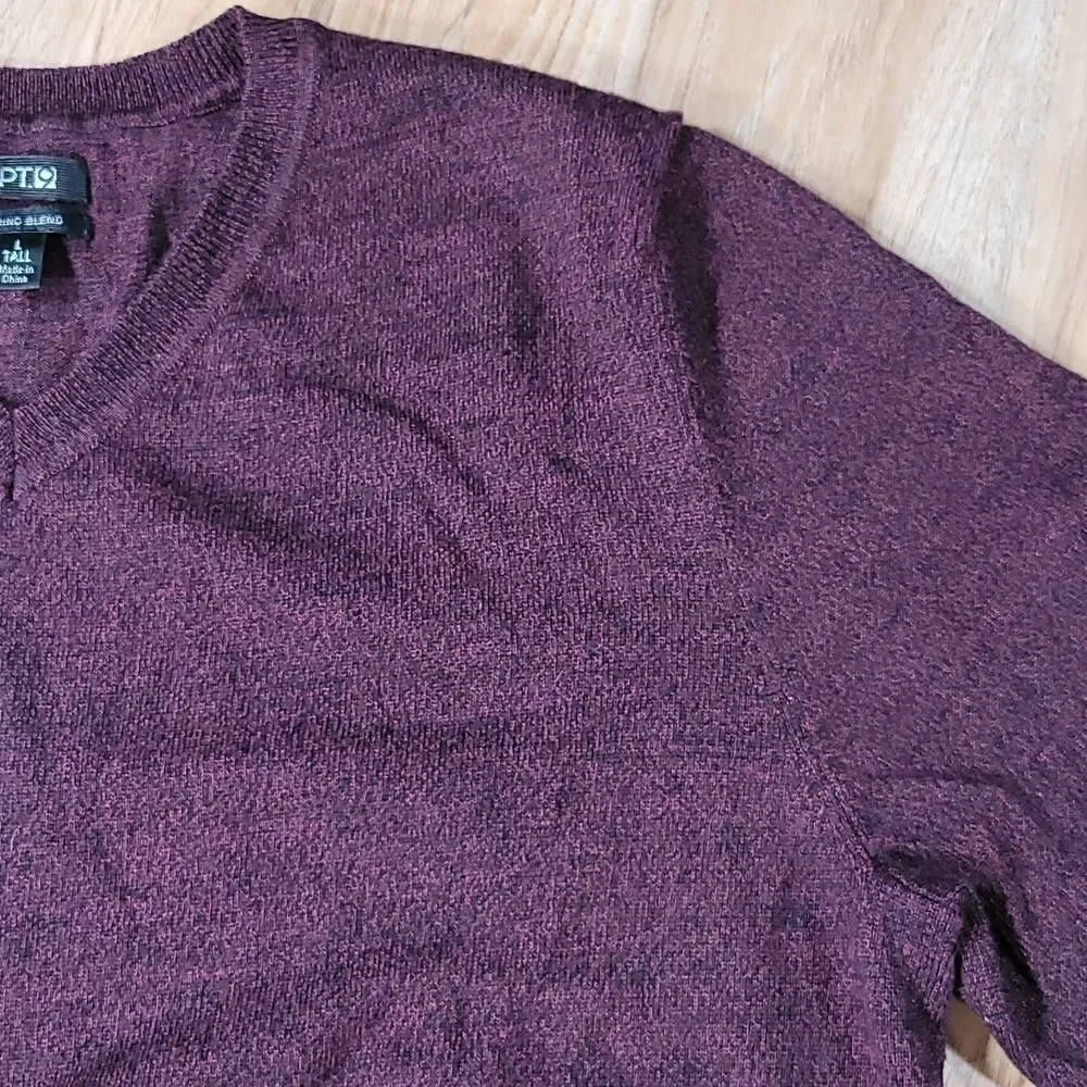 🔺️Apt 9 Wine Merino Blend Big & Tall Sweater Men's Large
